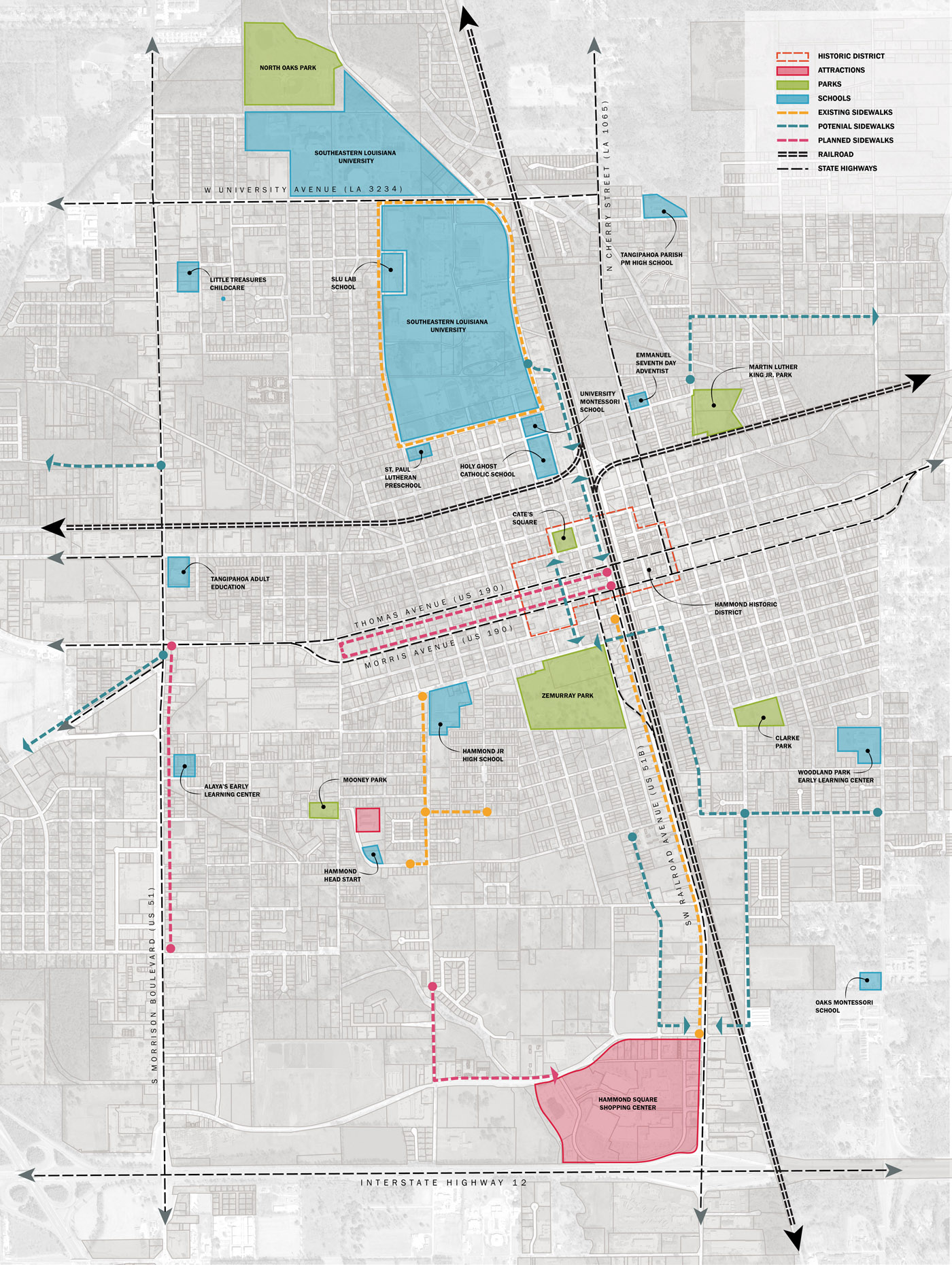 Hammond La Zoning Map Hammond Bicycle Master Plan – Dana Brown And Associates